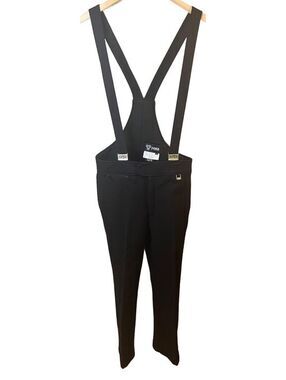 Vintage FERA Men’s 34R Black Stirrup Ski Bib Pants Suspenders 80s 90s